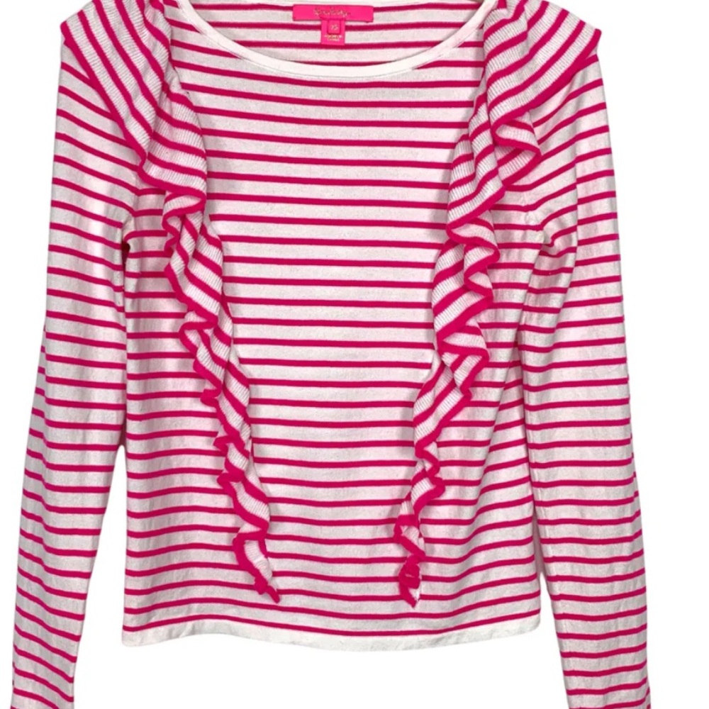 Lily Pulitzer XS Pink and White Stripe Top
